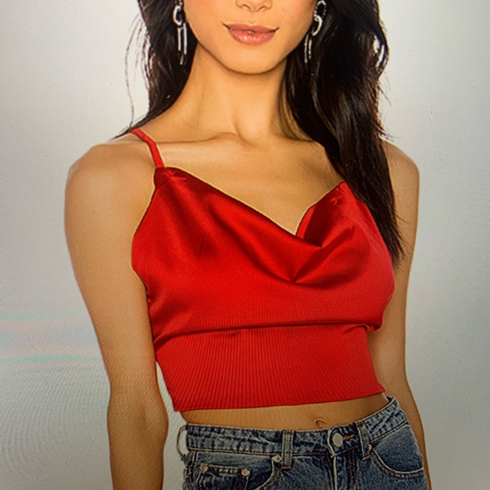 Superdown cowl neck open back top